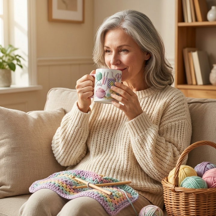 Yarnlove – kubek do rękodzieła 3D dla dziewiarek i szydełkujących