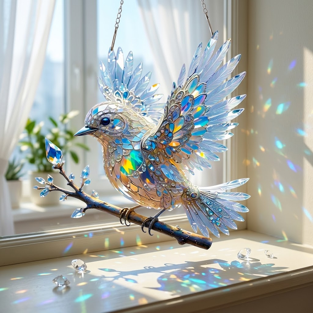 Lumara – Ornament w kształcie iryzującego błękitnego ptaka