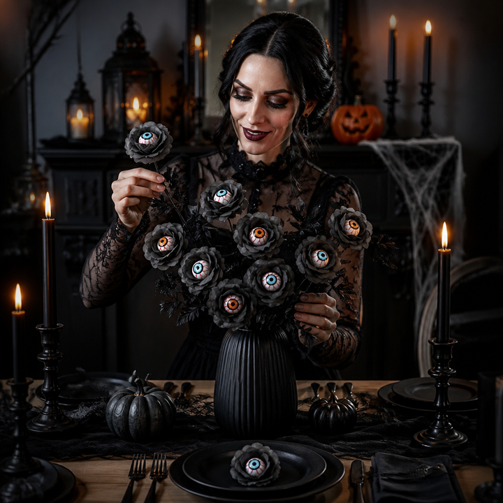 Occulis – Sztuczna Róża z Oczkiem na Stanie (2 Łodygi)