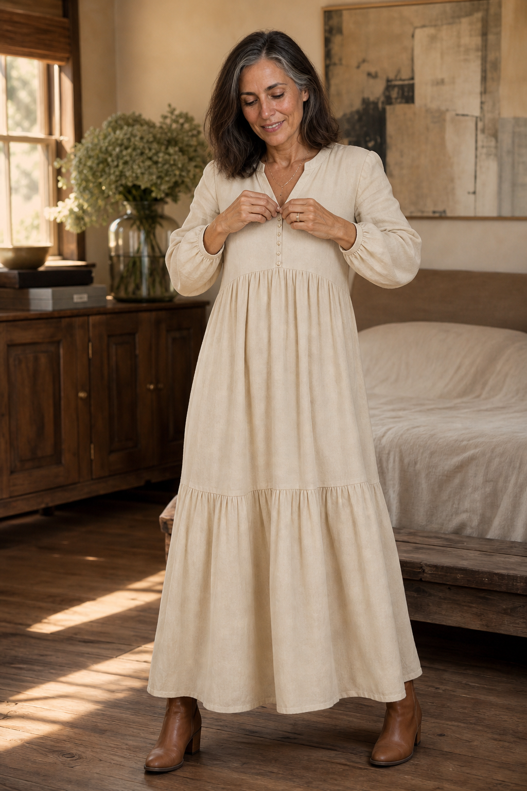 Wearbella – Luźna sukienka maxi z dekoltem w serek