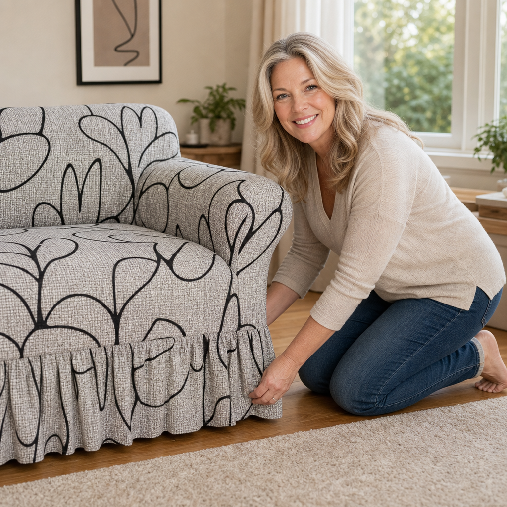 Hemvale – Pokrowiec na sofę z falbany