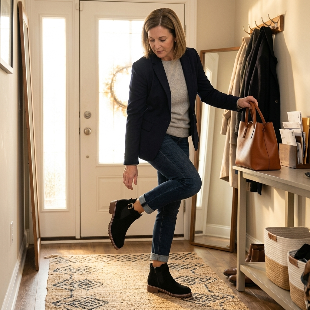 Solace – Niskie botki na obcasie typu slip-on dla kobiet