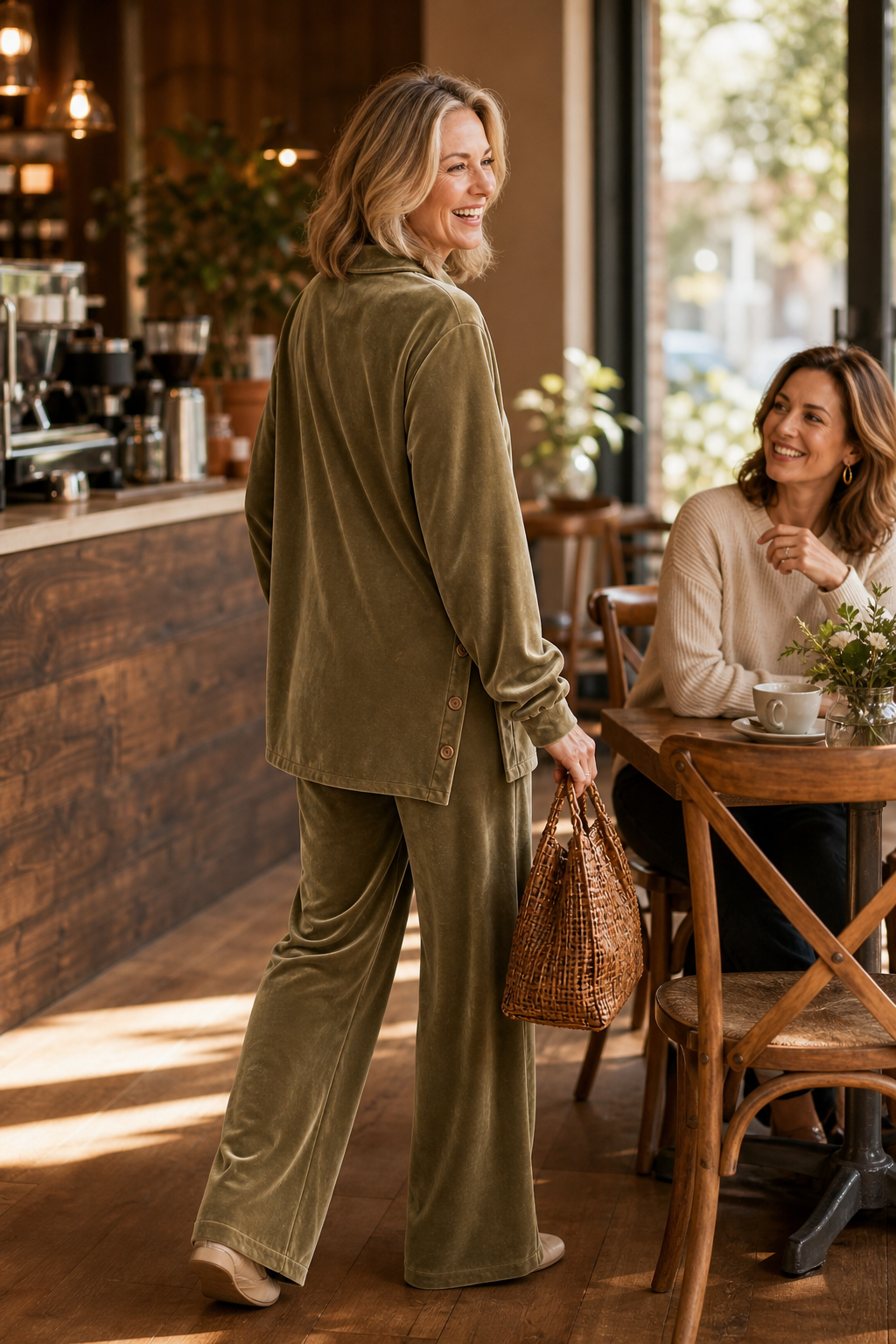 Velvetta – Oversized Zestaw Lounge z Weluru w Dwu Częściach