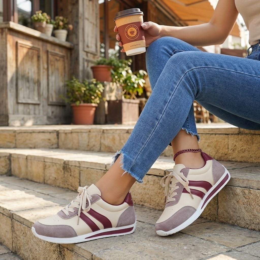 LunaWalk – Lekkie sneakersy w retro paski