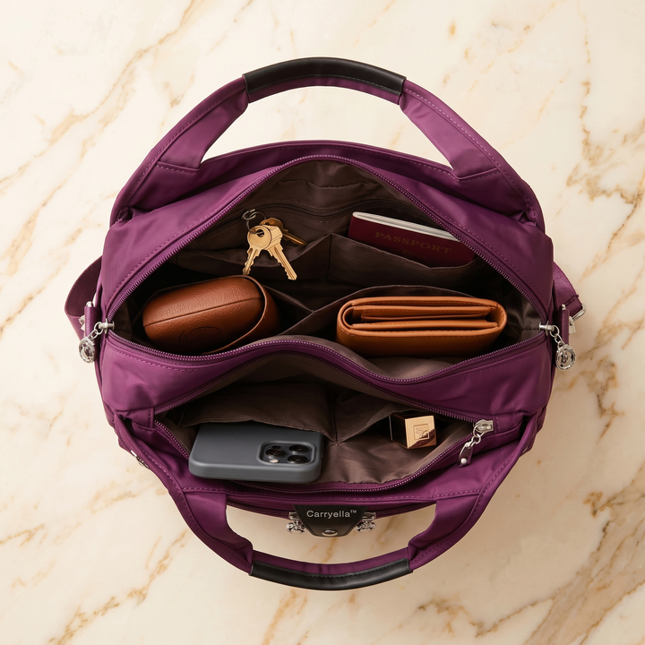 Carryella – Torba na ramię z wieloma kieszeniami i designem przeciwdziałającym kradzieży