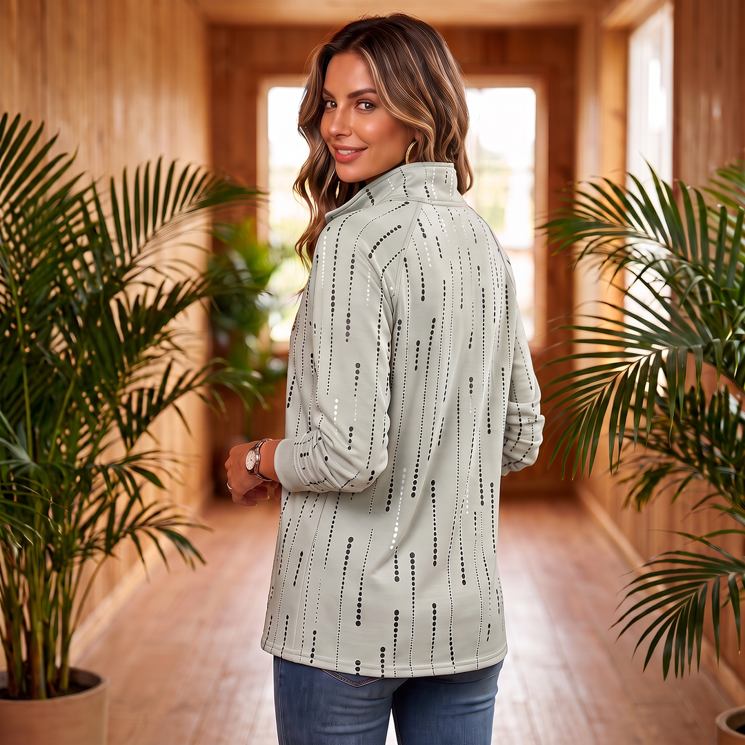 Dotwell – Sweter z Dotted Stand-Collar i guzikiem
