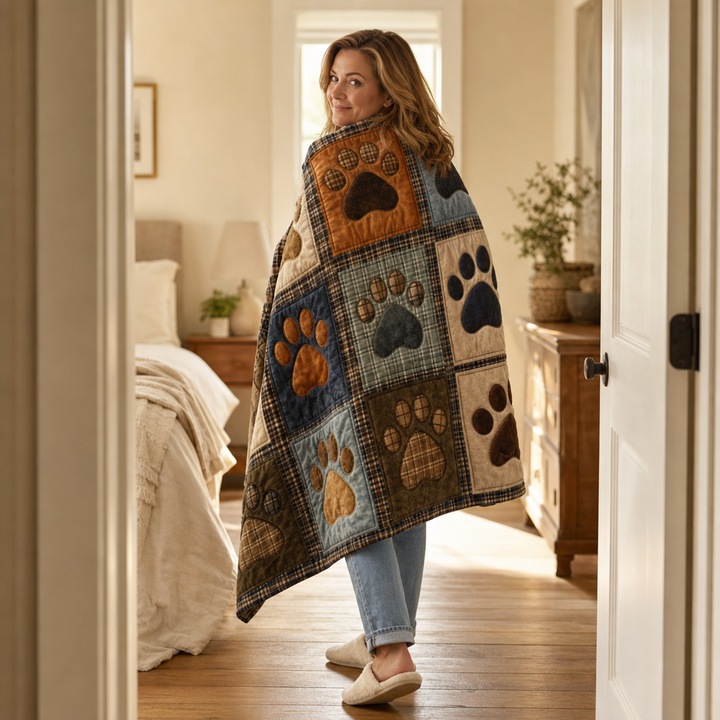 Pawhaven – Drukowany Koc Fleece w Wzór Łap