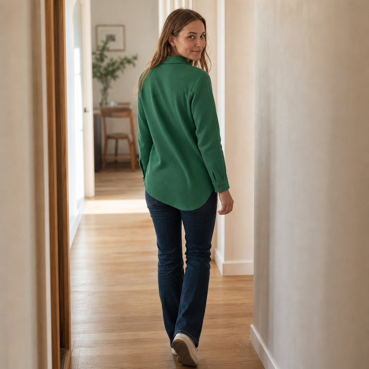 Draperau – Asymetryczny top z dzianiny waffle