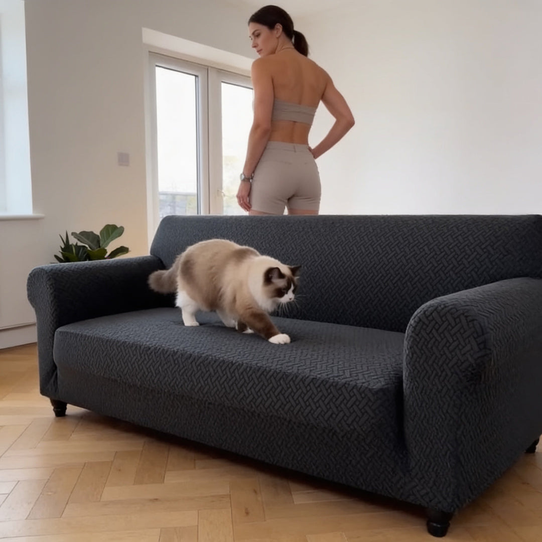 Stayvora – Pokrowiec na sofę z jodełką, antypoślizgowy i elastyczny