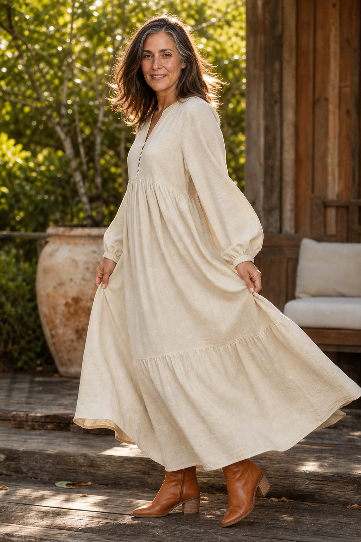 Wearbella – Luźna sukienka maxi z dekoltem w serek