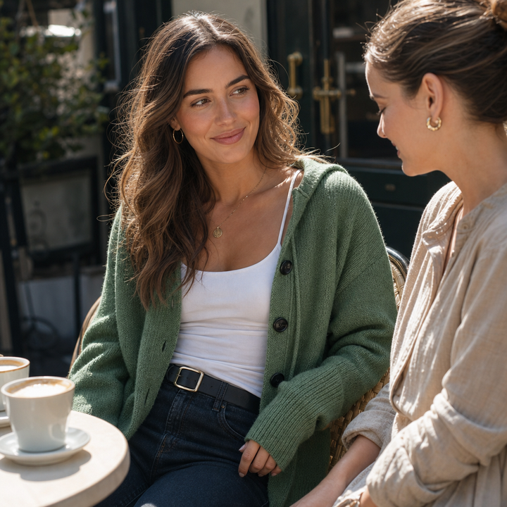 Wearbella – Luźny kardigan z kapturem na sznurku