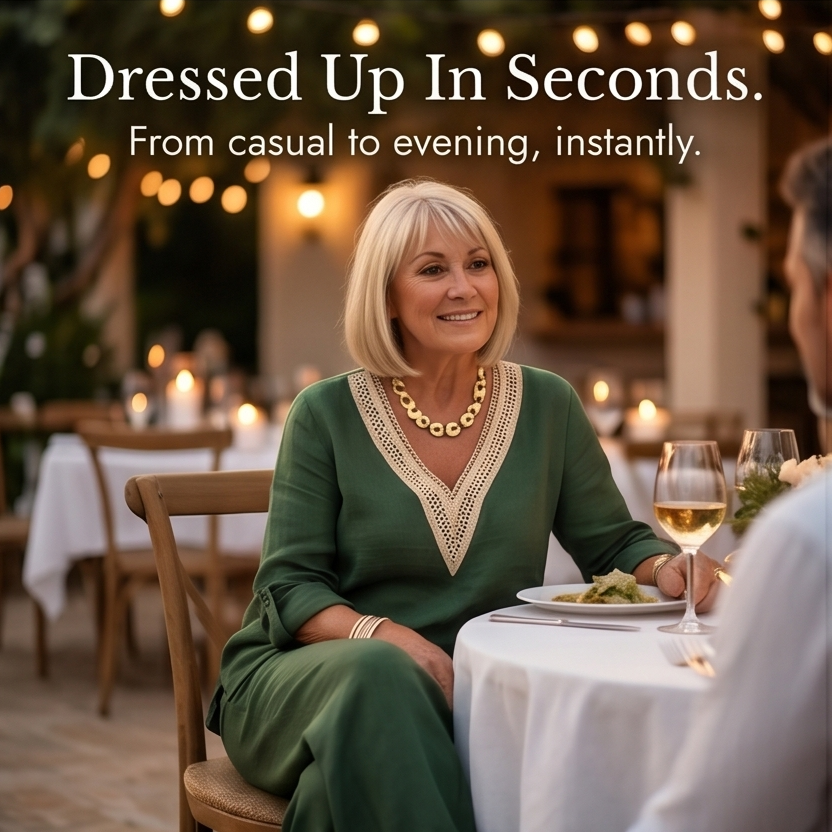 Linora – Damski zestaw dwóch części z szydełkowym dekoltem w serek