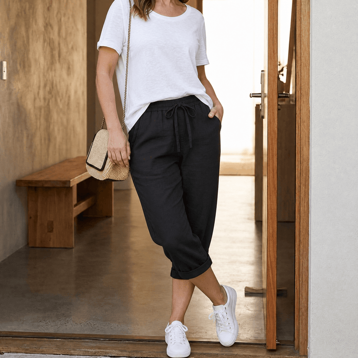 Lyora – Damskie Spodnie Capri dla Łatwego Codziennego Stylu