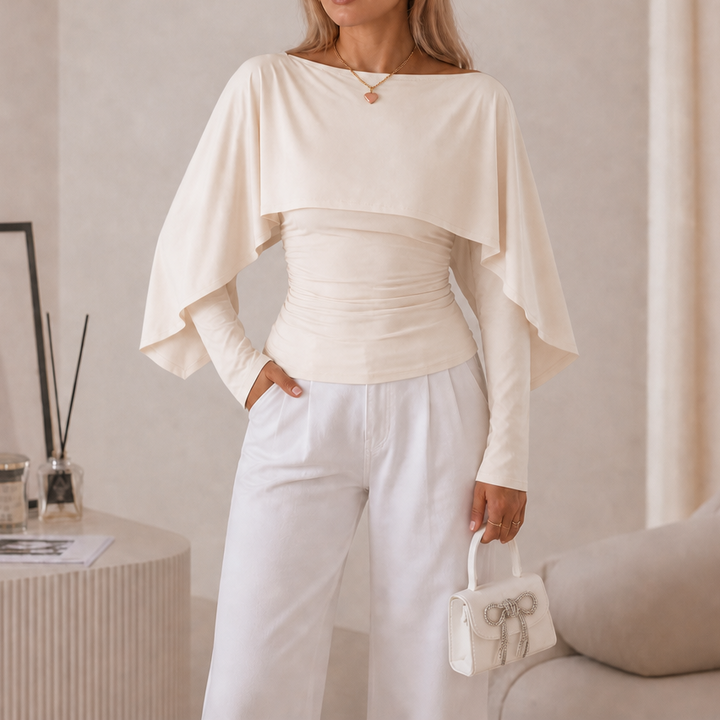 Wearbella – Narzutka z falbaną i rękawami nietoperzami