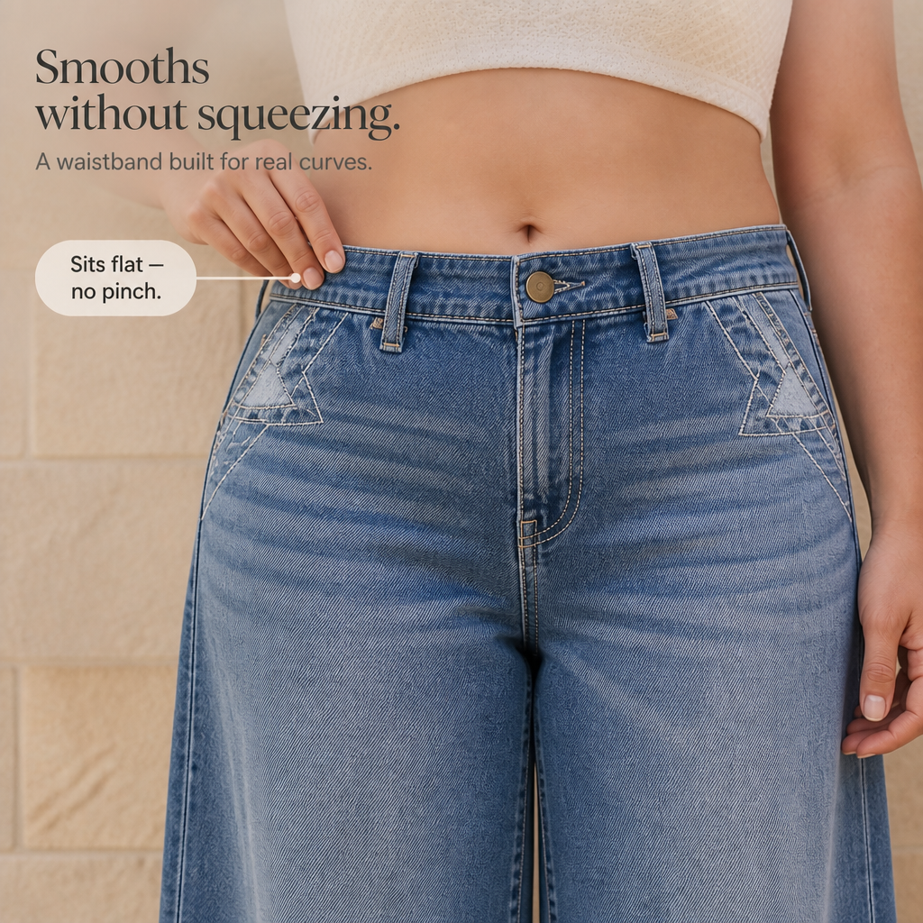 Wearbella – Dżinsy Vintage z Wysokim Stanem i Szerokimi Nogawkami