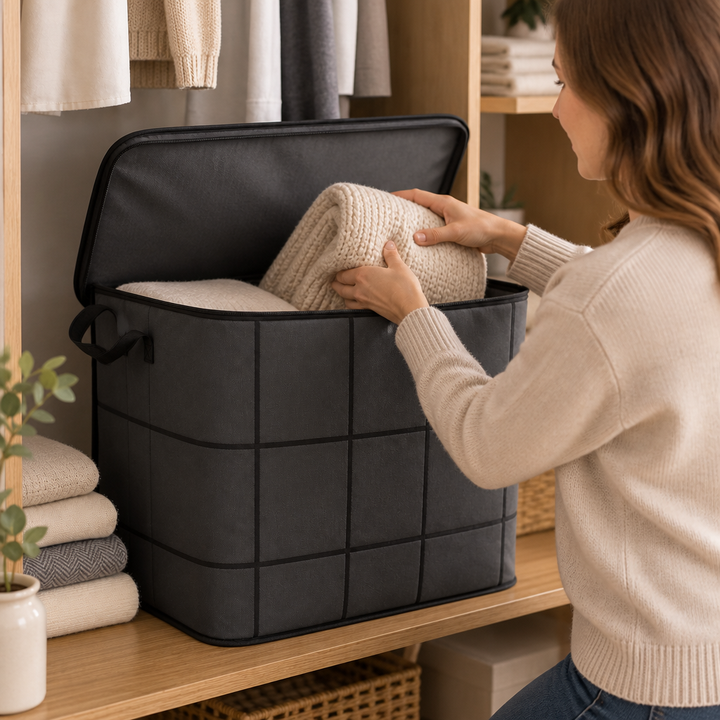 Stashly – Torba do przechowywania kołder z materiału non-woven z zamkiem błyskawicznym