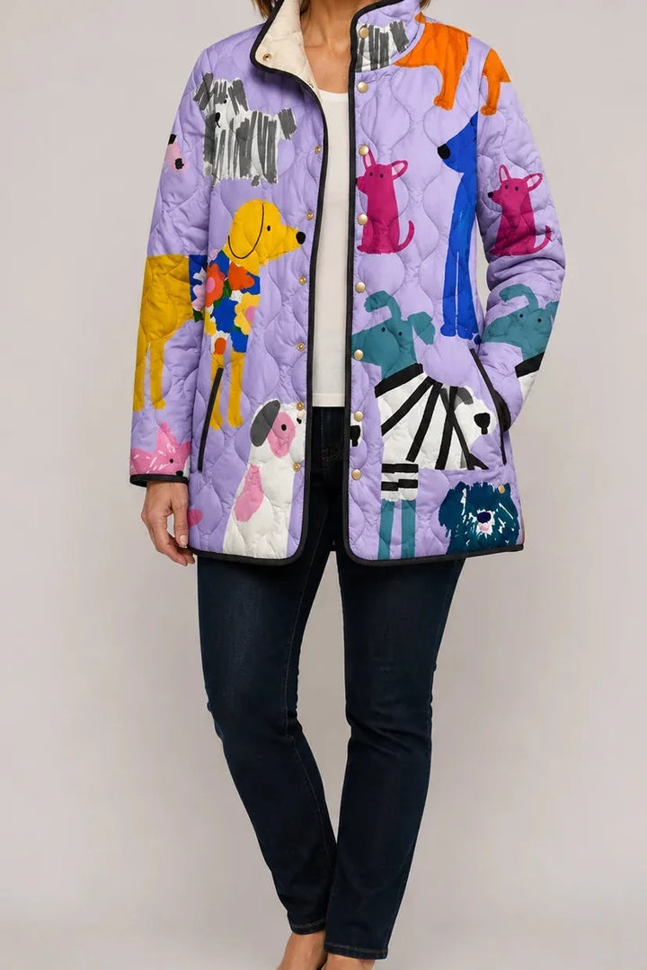 Wearbella – Kurtka Puchowa z Kwiatowym Wzorem