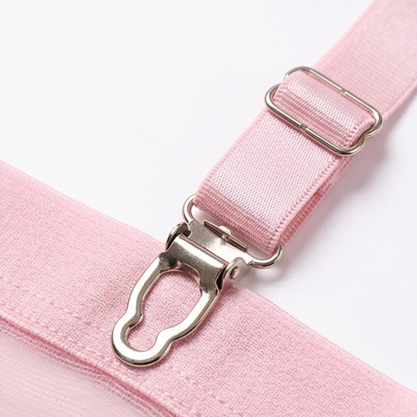 Rosalure – Zestaw babydoll z koronką i pończochami z pasem