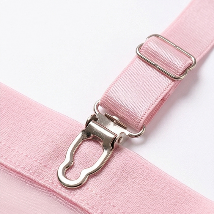 Rosalure – Zestaw babydoll z koronką i pończochami z pasem