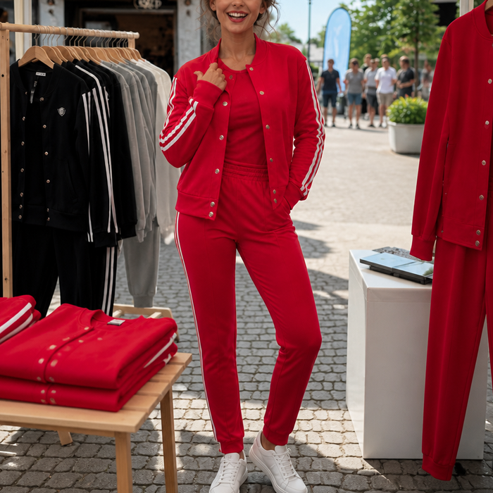 Wearbella – Zestaw 3-częściowy: Krótka kurtka, top i spodnie dresowe