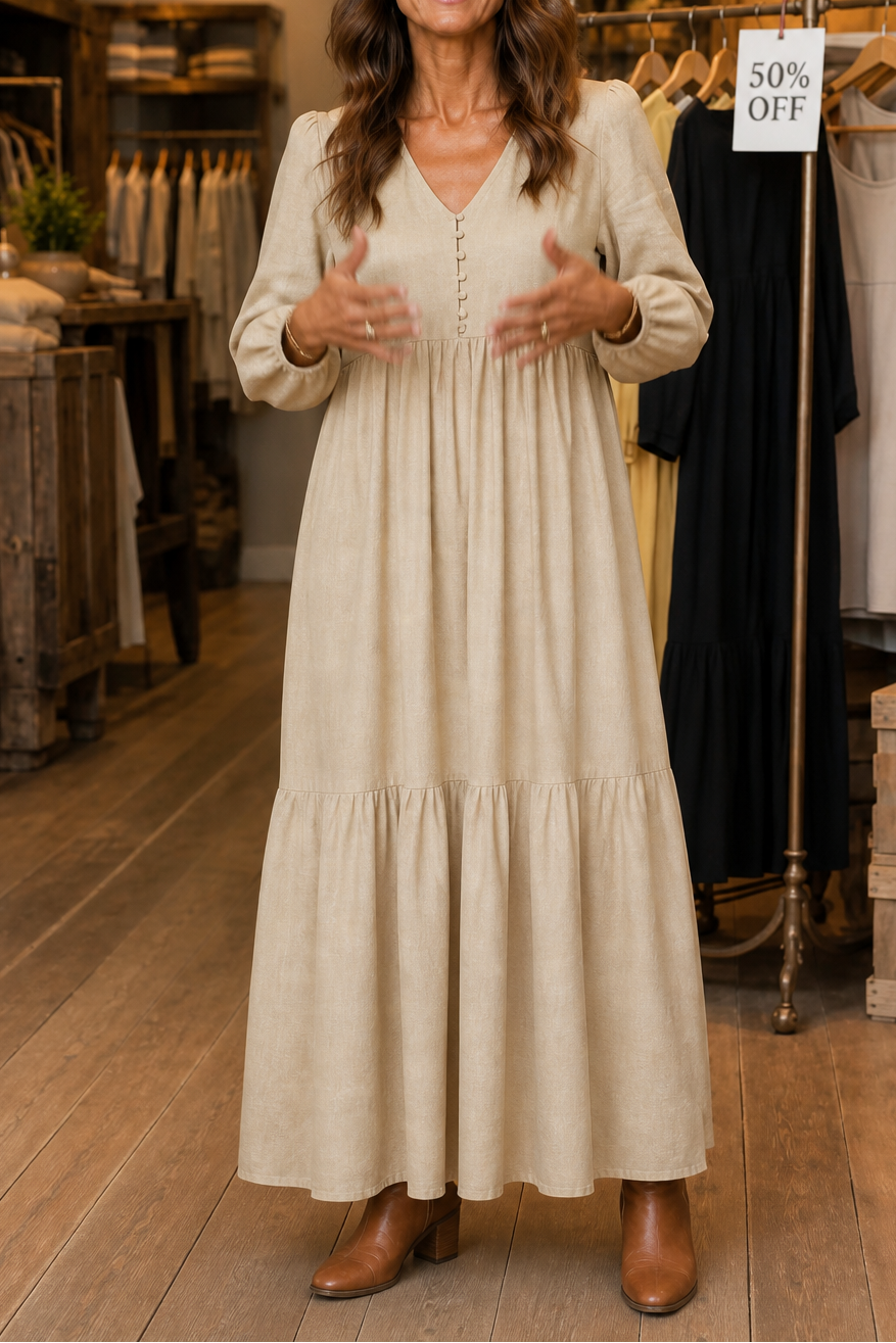 Wearbella – Luźna sukienka maxi z dekoltem w serek
