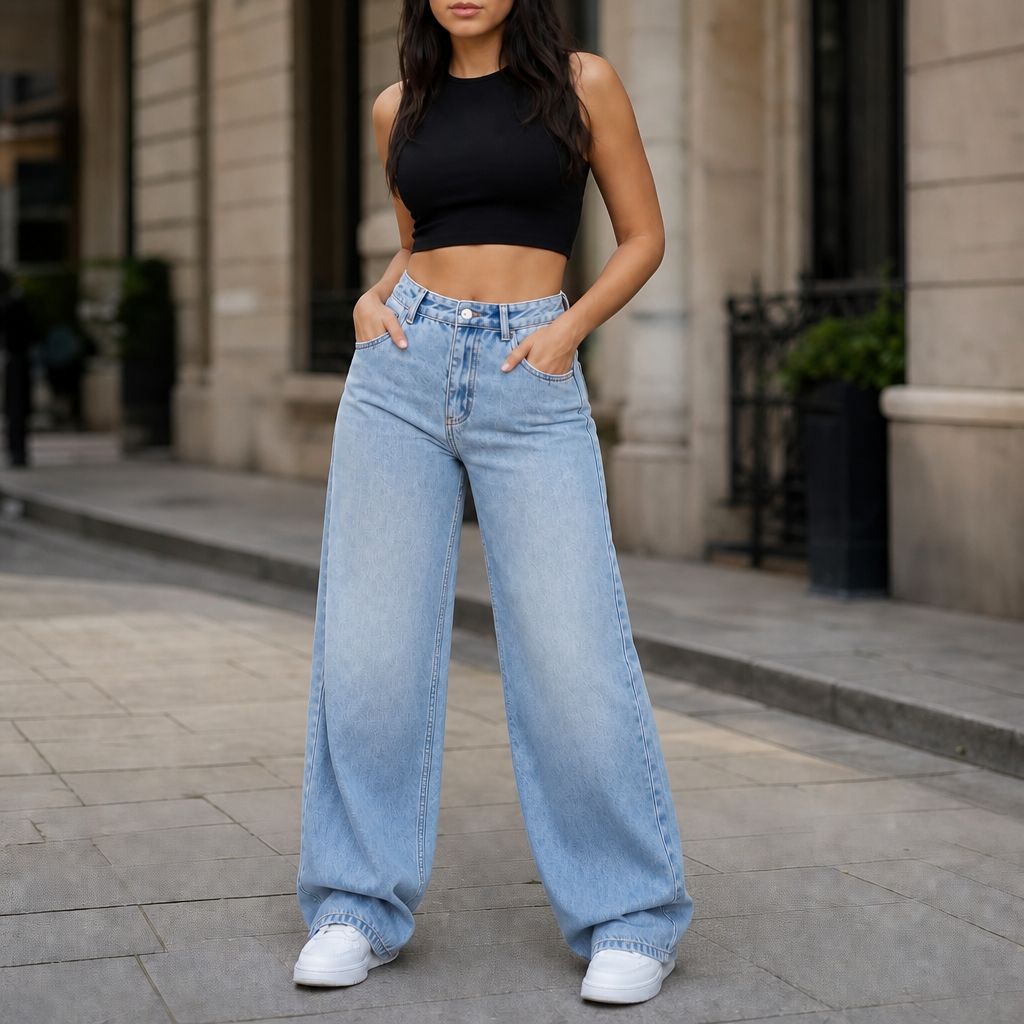 Vela Denim – Jeansy o wysokim stanie i prostych nogawkach