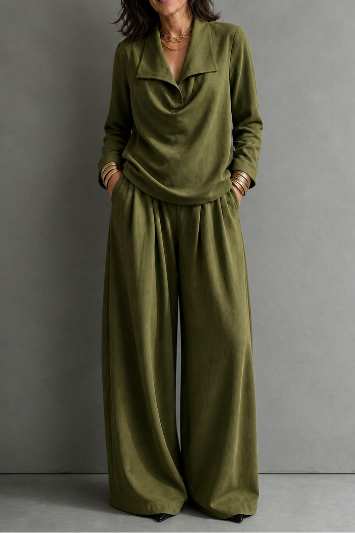 Wearbella – Dzianinowy Top z Żebrowanym Wzorem i Spodnie