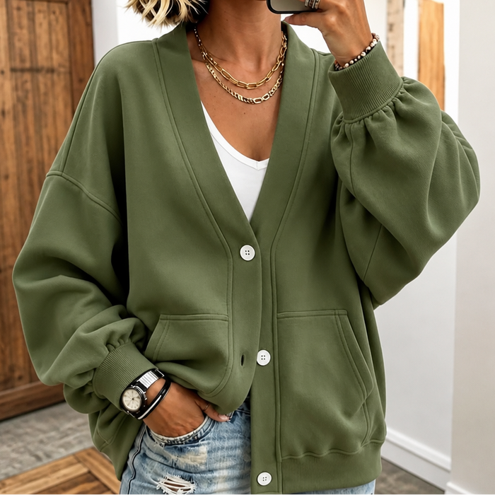 Wearbella – Kardigan z oversize'owym krojem i rękawami w kształcie latarni