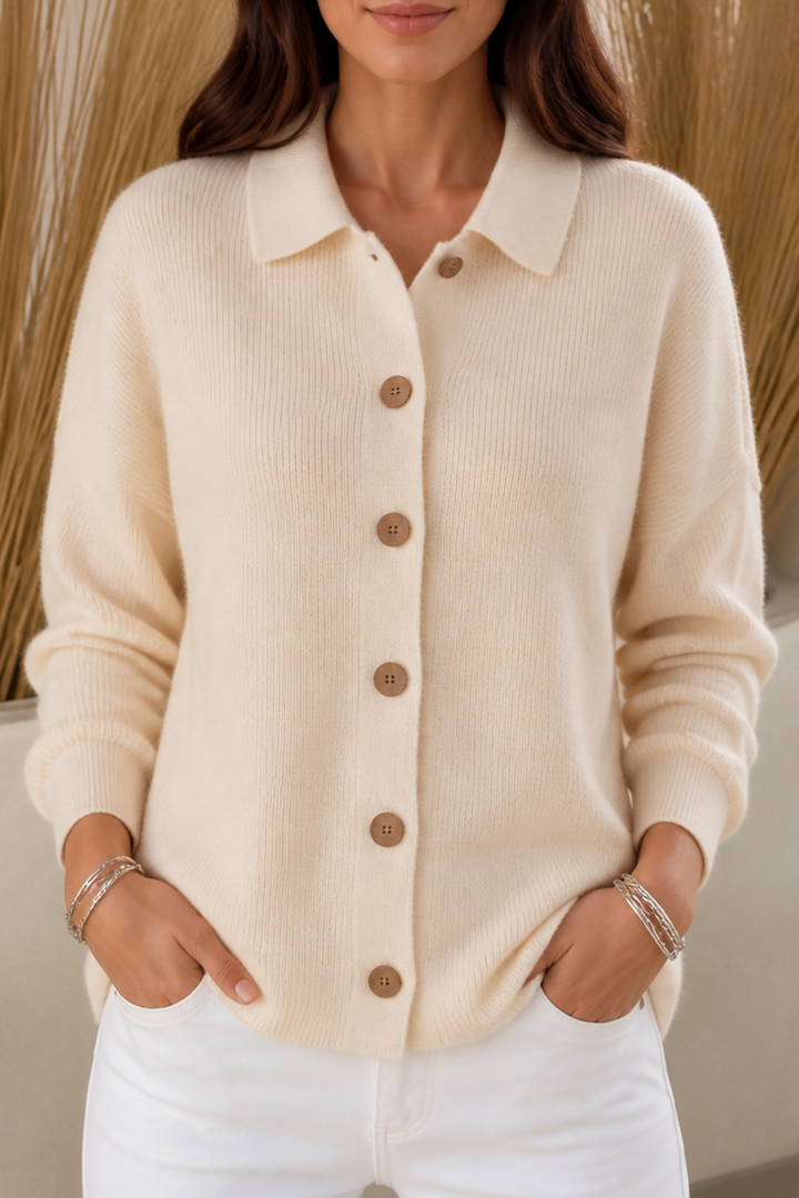 Softshirt – Sweter z kołnierzykiem i guzikiem