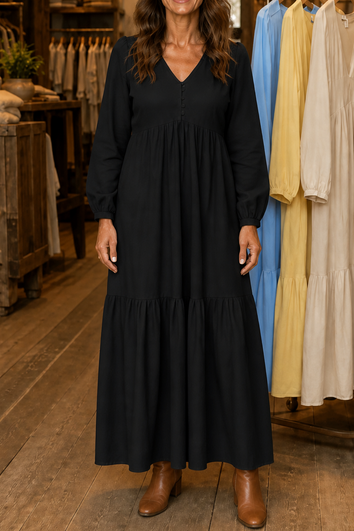 Wearbella – Luźna sukienka maxi z dekoltem w serek