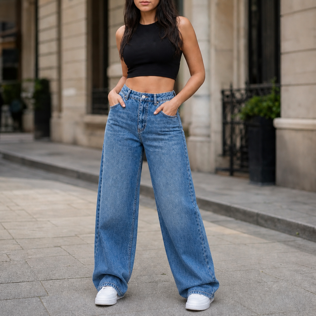 Vela Denim – Jeansy o wysokim stanie i prostych nogawkach