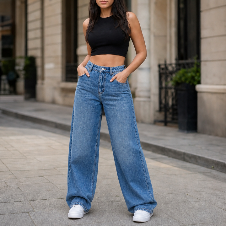 Vela Denim – Jeansy o wysokim stanie i prostych nogawkach
