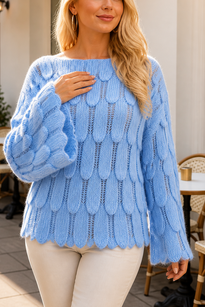 Wearbella – Sweter z wycięciami w liście, oversize