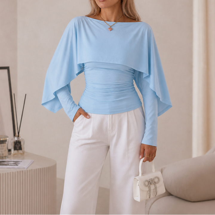 Wearbella – Narzutka z falbaną i rękawami nietoperzami