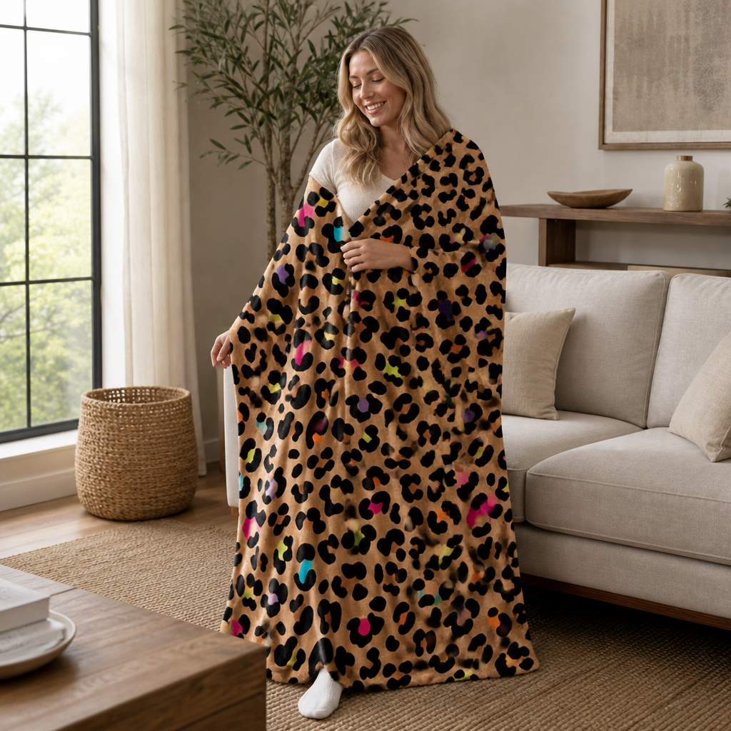 Purrfecto – Koc w Leopardzie z Poliestru
