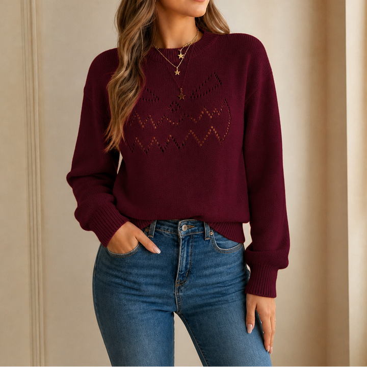 Hearthcott – Sweter z dzianiny z ażurowymi dyniami