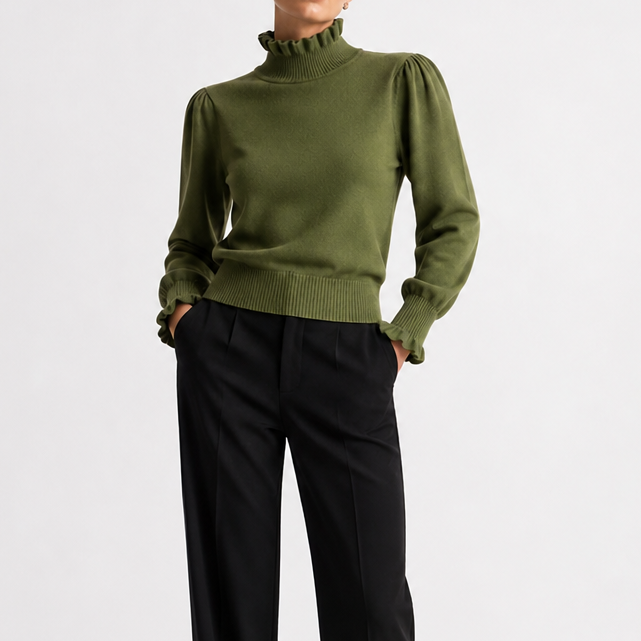 Ruffle & Row – Sweter z falbaną