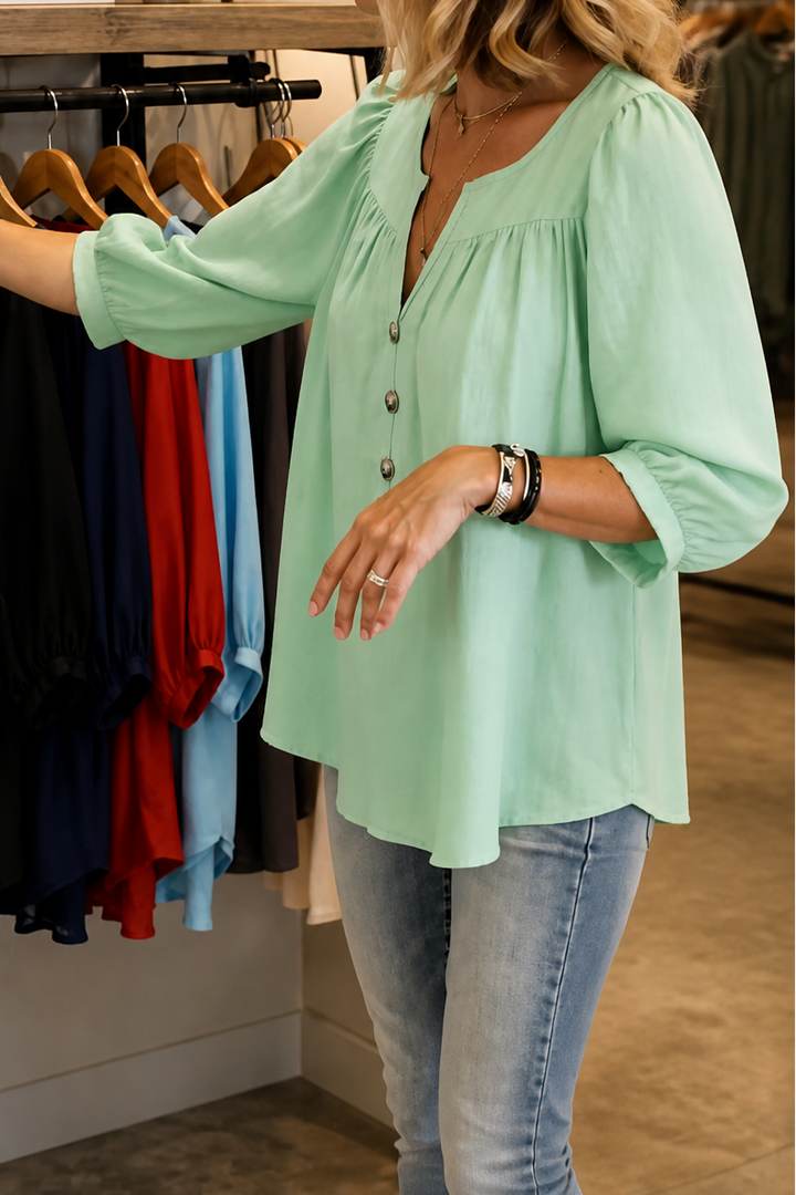 Wearbella – Bluzka z marszczonym dekoltem w serek i bufkami