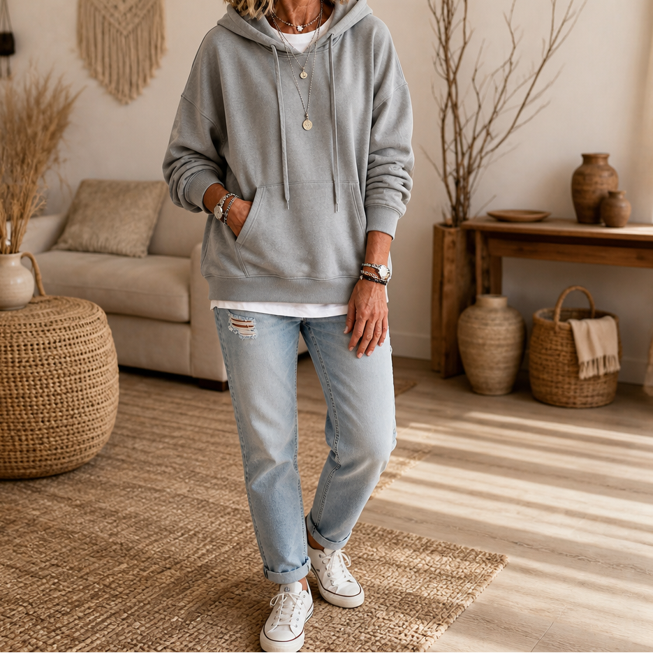 Wearbella – Oversized Hoodie z Bawełny z Opadającymi Ramionami