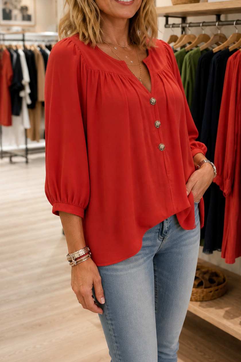 Wearbella – Bluzka z marszczonym dekoltem w serek i bufkami
