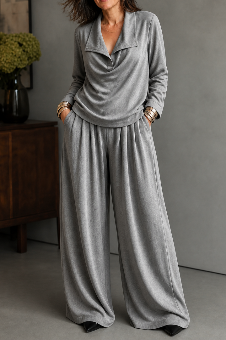 Wearbella – Dzianinowy Top z Żebrowanym Wzorem i Spodnie