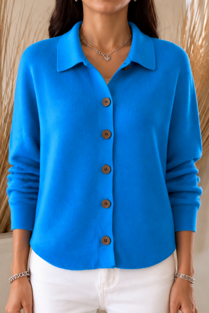 Softshirt – Sweter z kołnierzykiem i guzikiem