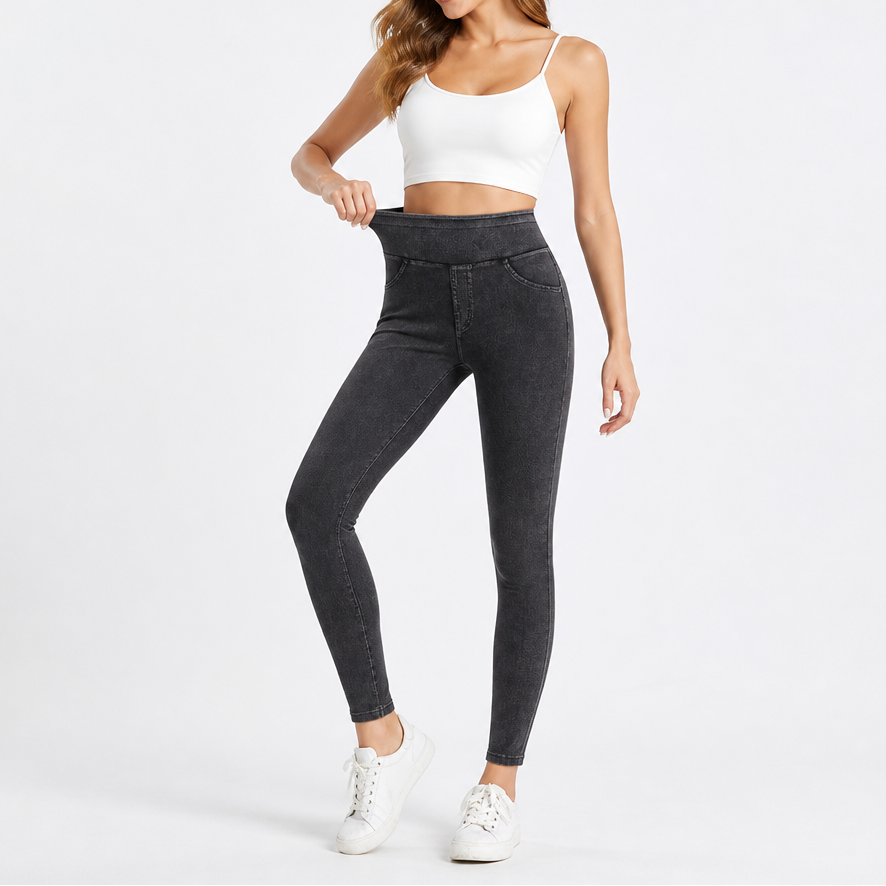 Wearbella – Jegginsy z wysokim stanem w stylu dżinsowym