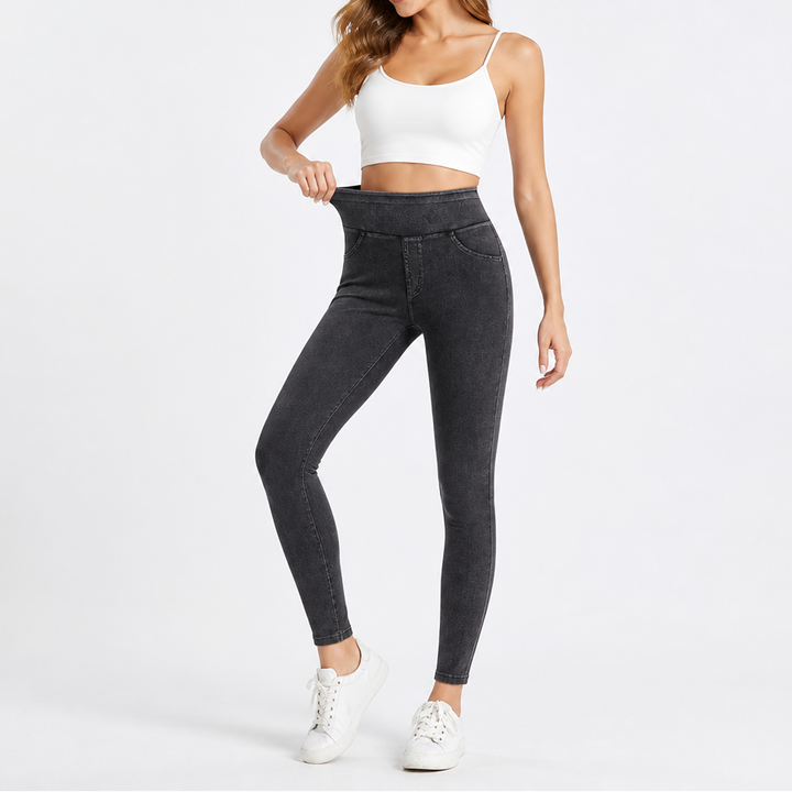 Wearbella – Jegginsy z wysokim stanem w stylu dżinsowym