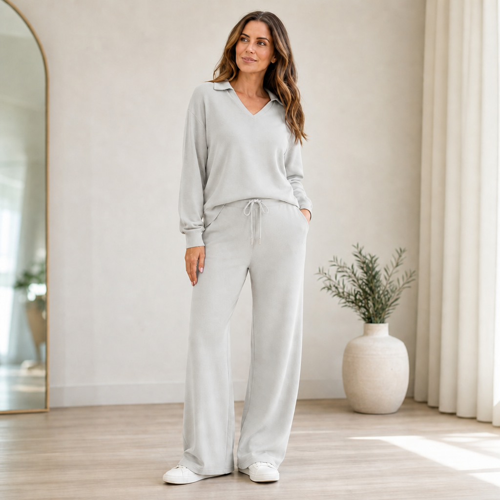 Wearbella – Dwuczęściowy zestaw lounge z prążkowanego materiału