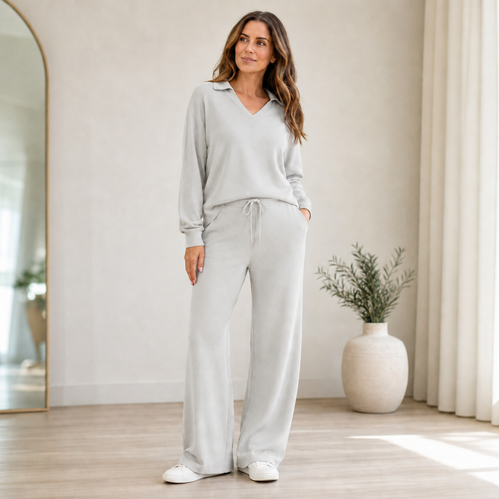 Wearbella – Dwuczęściowy zestaw lounge z prążkowanego materiału