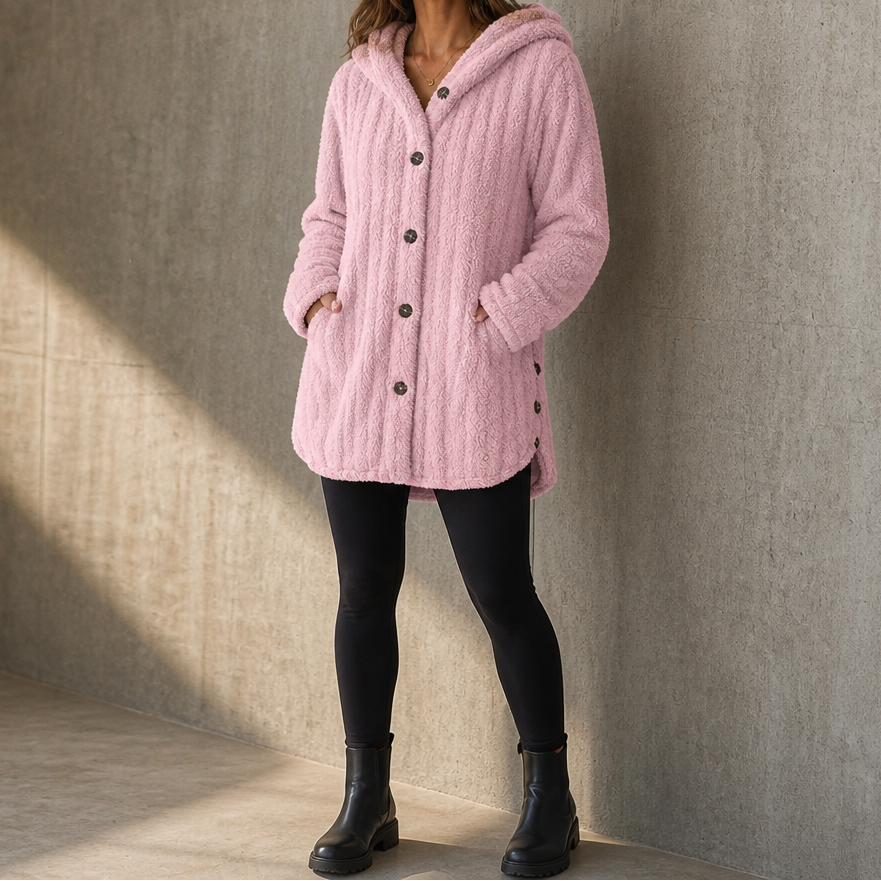 Wearbella – Kardigan z kapturem i guzikami, gruby splot