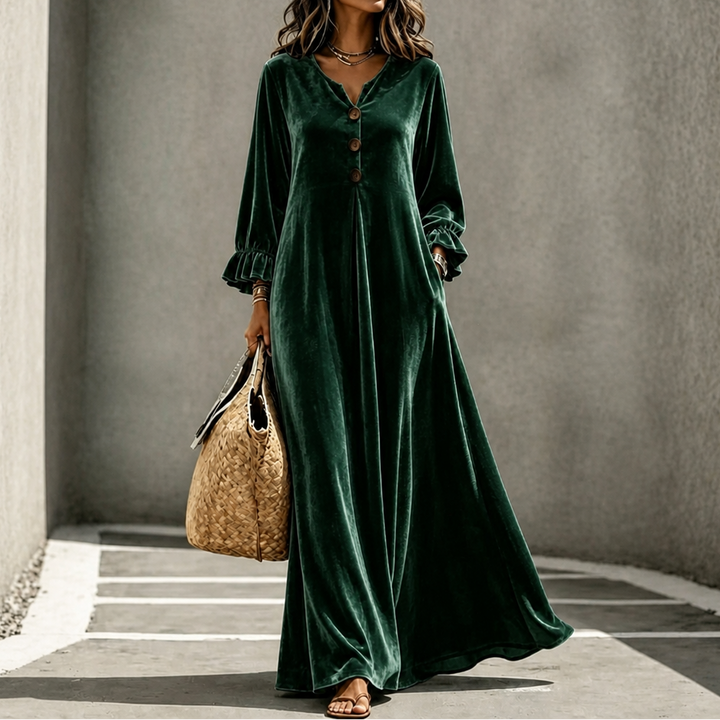 Veloura – Sukienka maxi z falbanami