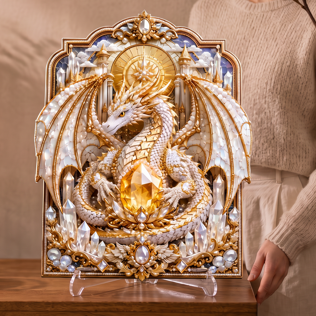 Dragonelle – Zestaw do Sztuki Diamentowej z Kryształowym Smokiem 3D
