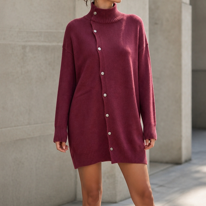 Lunavia – Kardigan Oversized z Kołnierzem Funnel